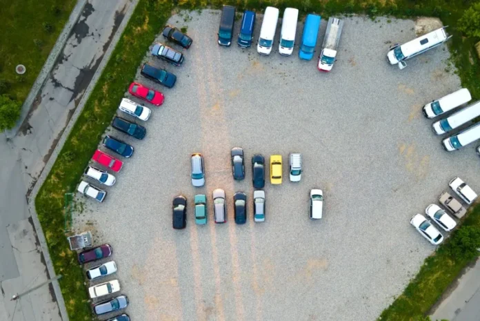 colorful cars parked